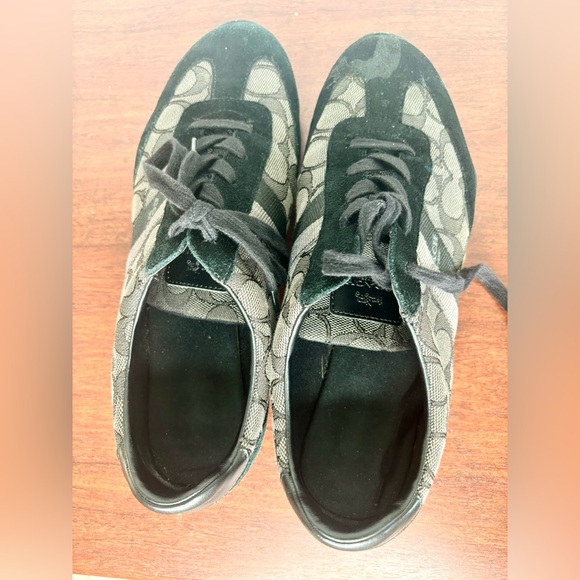 COACH BLACK & GREY LACE UP TENNIS SHOES SIZE 9.5B - Picture 6 of 7